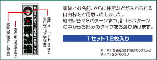 家紋入りシール詞(ことば仕様